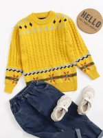 Girls Argyle Pattern Sweater