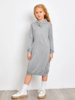 Girls Heather Gray Sweater Dress