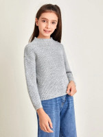 Girls Mock-Neck Rib-knit Sweater