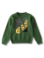 Girls Stripe And Letter Graphic Sweater