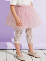 Toddler Girls Lace Capris Leggings Without Skirt