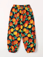 Toddler Girls 1pc Allover Fruits Print Carrot Pants