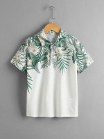 Boys Tropical Print Polo Shirt
