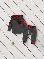 Toddler Boys Elbow Patch Sweatshirt With Knot Front Pants