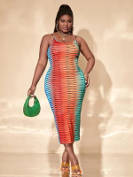 Women Plus Colorful Geo Print Dress