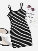 Girls Rib-knit Striped Dress