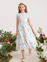 Girls Allover Floral Print Dress