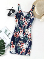 Girls Tropical Print Cami Dress