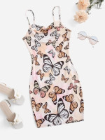 Girls Butterfly Print Cami Dress
