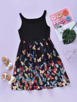 Girls Butterfly Print Dress