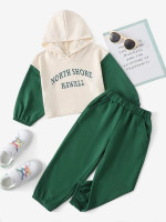 Toddler Girls Letter Graphic Sweatshirt & Sweatpants