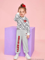 Toddler Girls Cartoon Graphic Hoodie & Letter Graphic Sweatpants