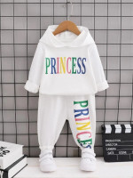 Toddler Girls Letter Graphic Hoodie & Sweatpants