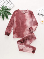 Toddler Girls Tie Dye Tee With Joggers