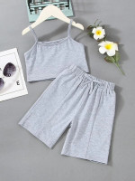 Toddler Girls Cami Top & Tie Waist Shorts