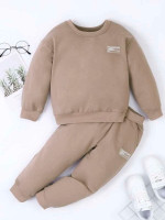 Toddler Girls Patch Detail Sweatshirt & Sweatpants