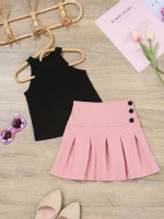 Toddler Girls Halter Top & Pleated Skirt