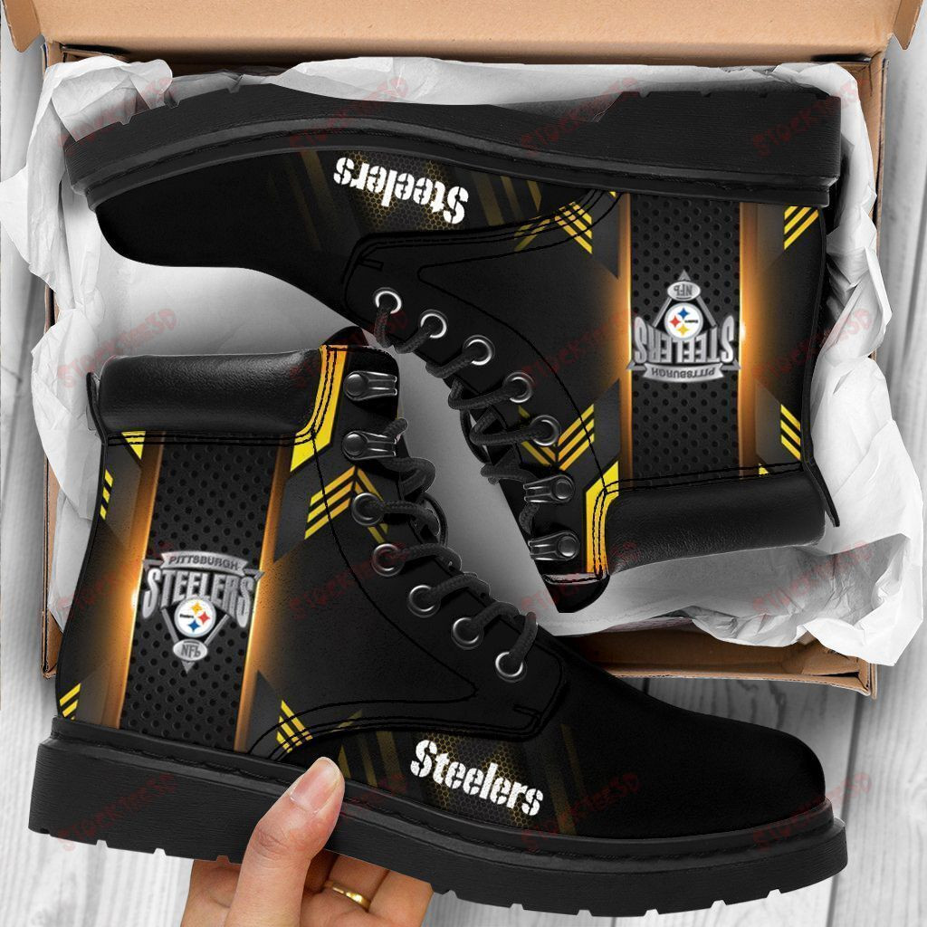 Pittsburgh Steelers Boots - Premium Shoes/ Premium Leather Boots - Gift For Sports Lovers 306