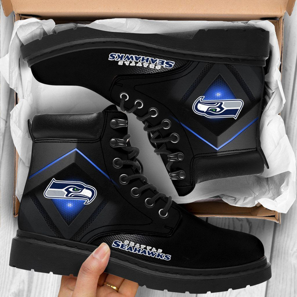 Seattle Seahawks Boots - Premium Shoes/ Premium Leather Boots - Gift For Sports Lovers 488
