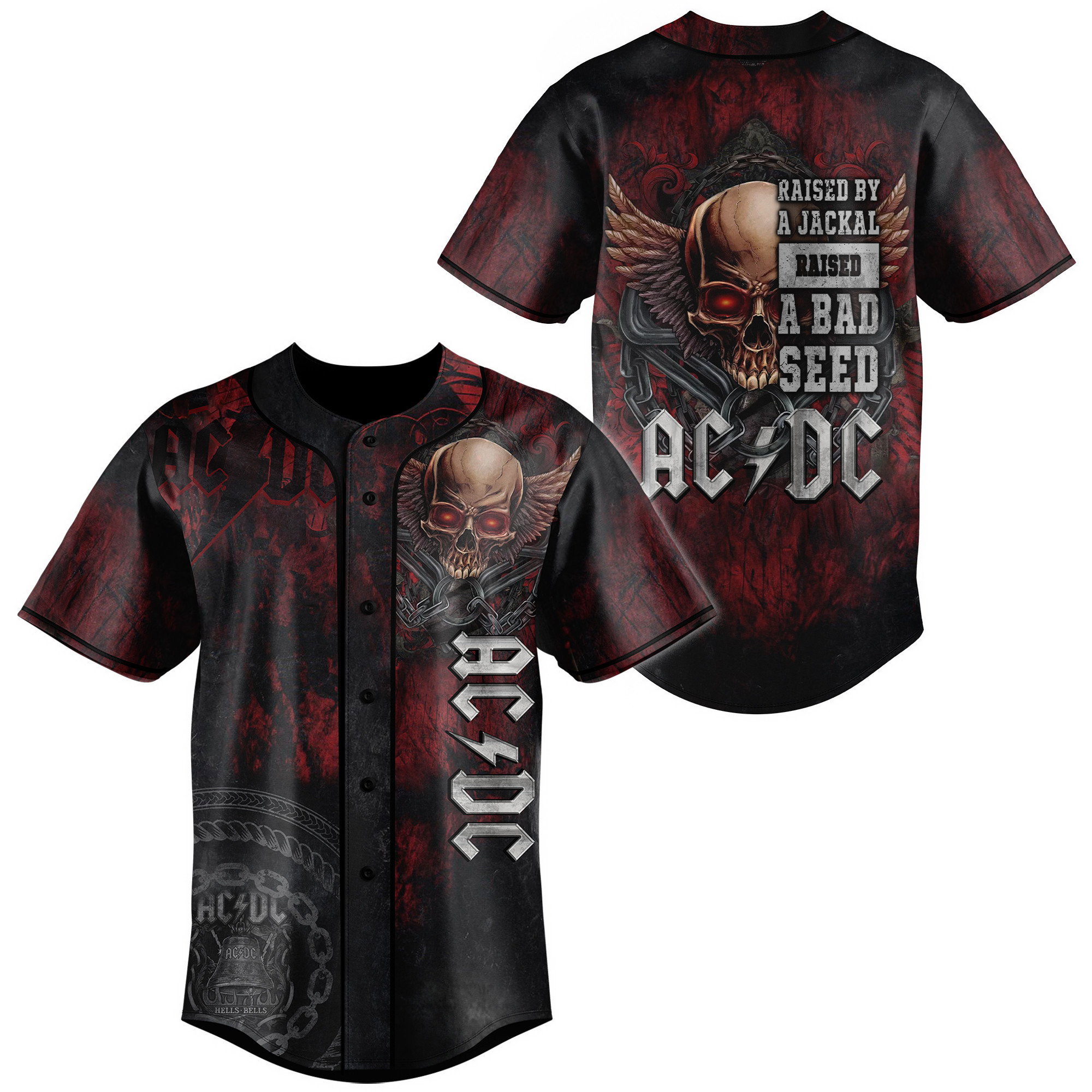 AC/DC Baseball Shirt 3D All Over Printed