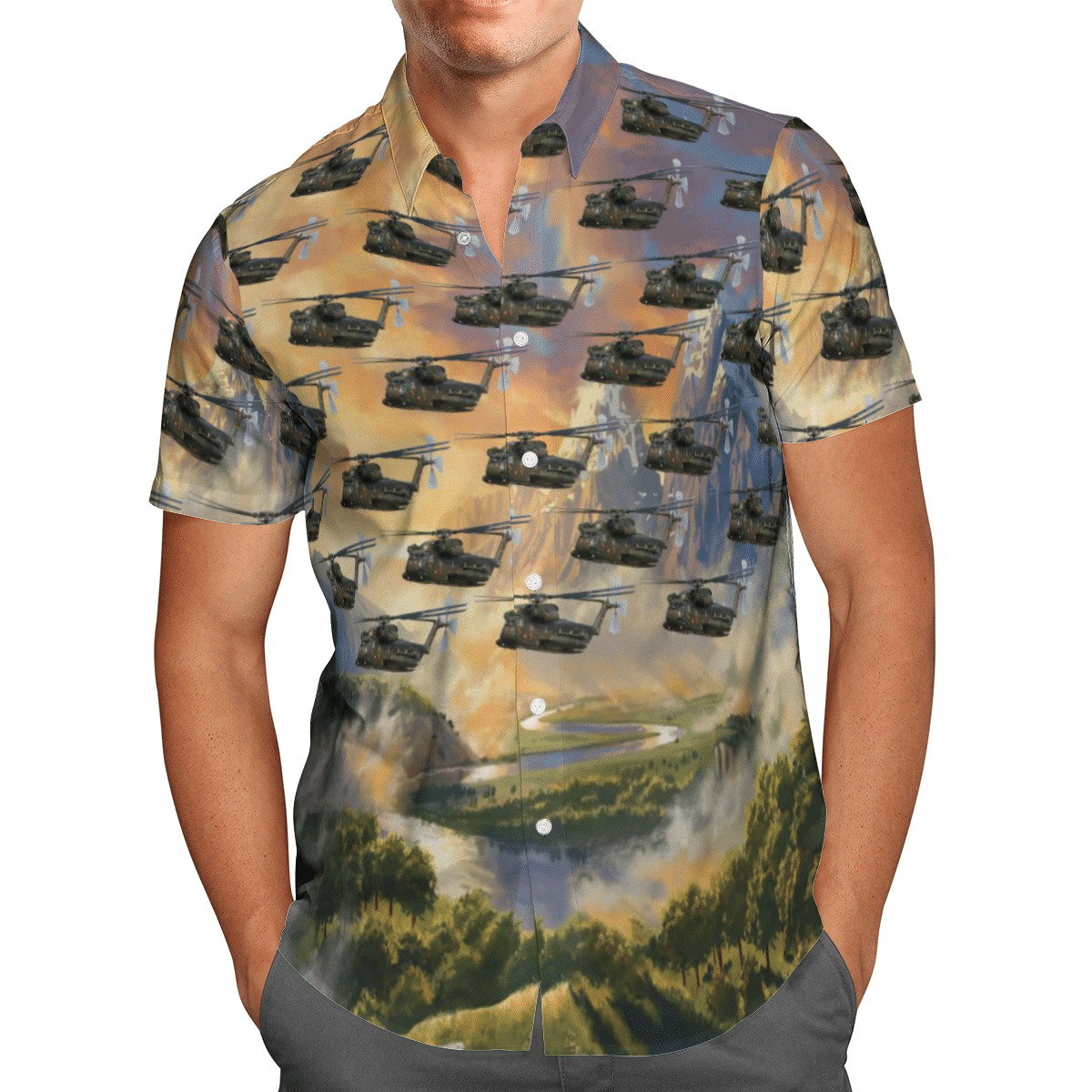 HOT SIKORSKY CH-53 GERMAN AIR FORCE All Over Print Tropical Shirt1