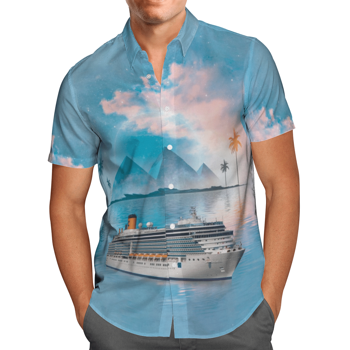 HOT Costa Crociere Costa Deliziosa All Over Print Tropical Shirt1