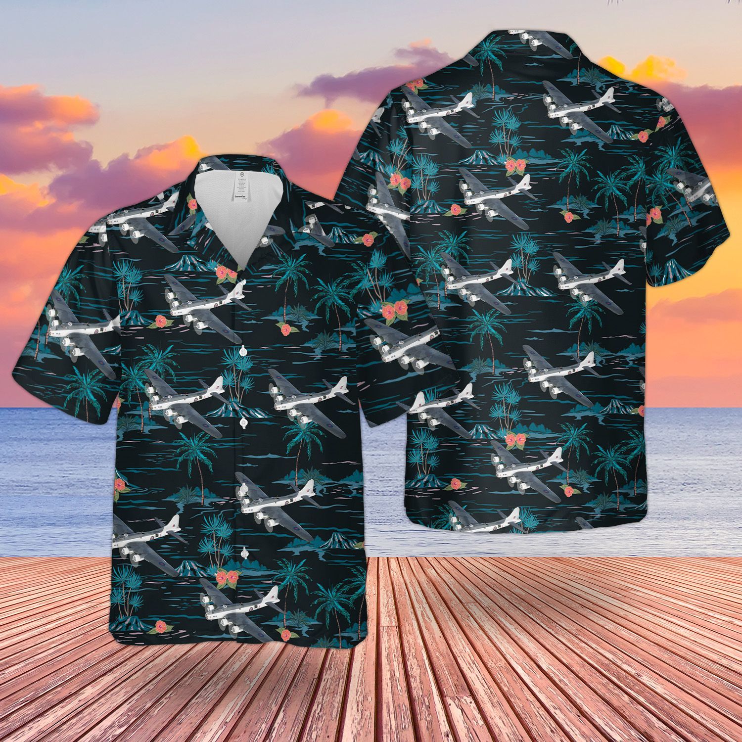 HOT RAF Boeing B-17 Mk IIA Flying Fortress All Over Print Tropical Shirt2