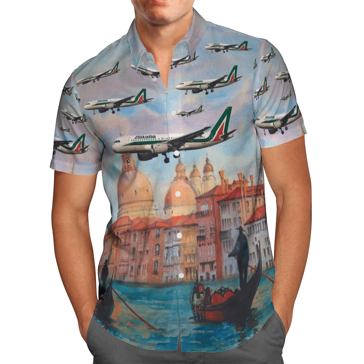 HOT Alitalia Airbus A319-100 All Over Print Tropical Shirt1