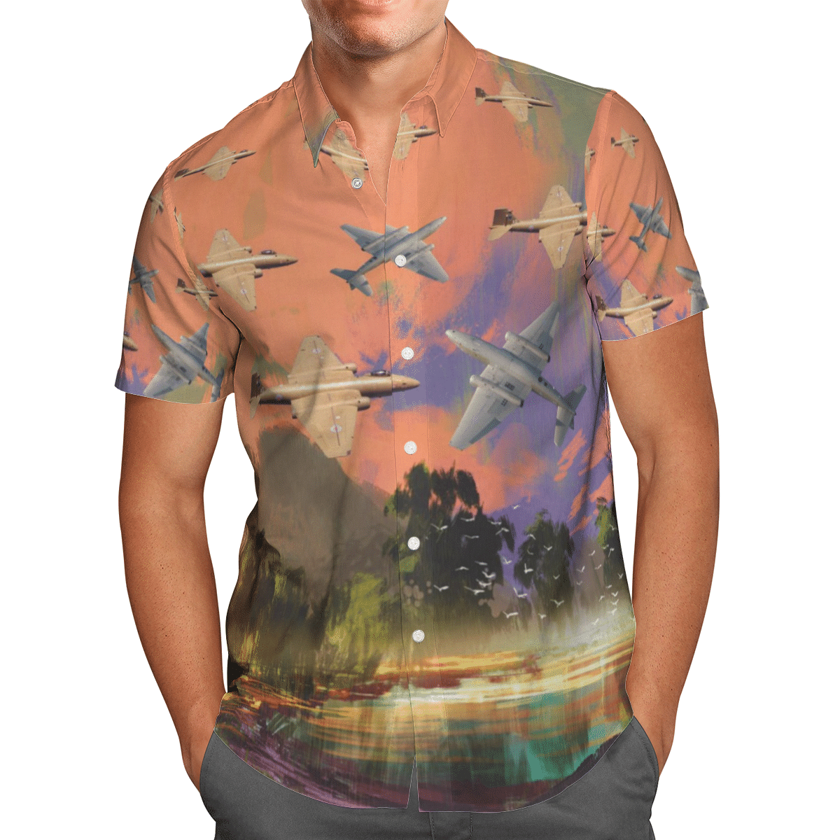 HOT RAF English Electric Canberra PR9 All Over Print Tropical Shirt1
