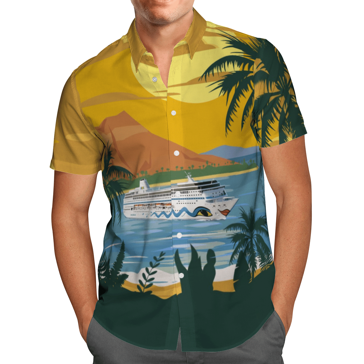 HOT AIDA Cruises AIDAmira All Over Print Tropical Shirt1