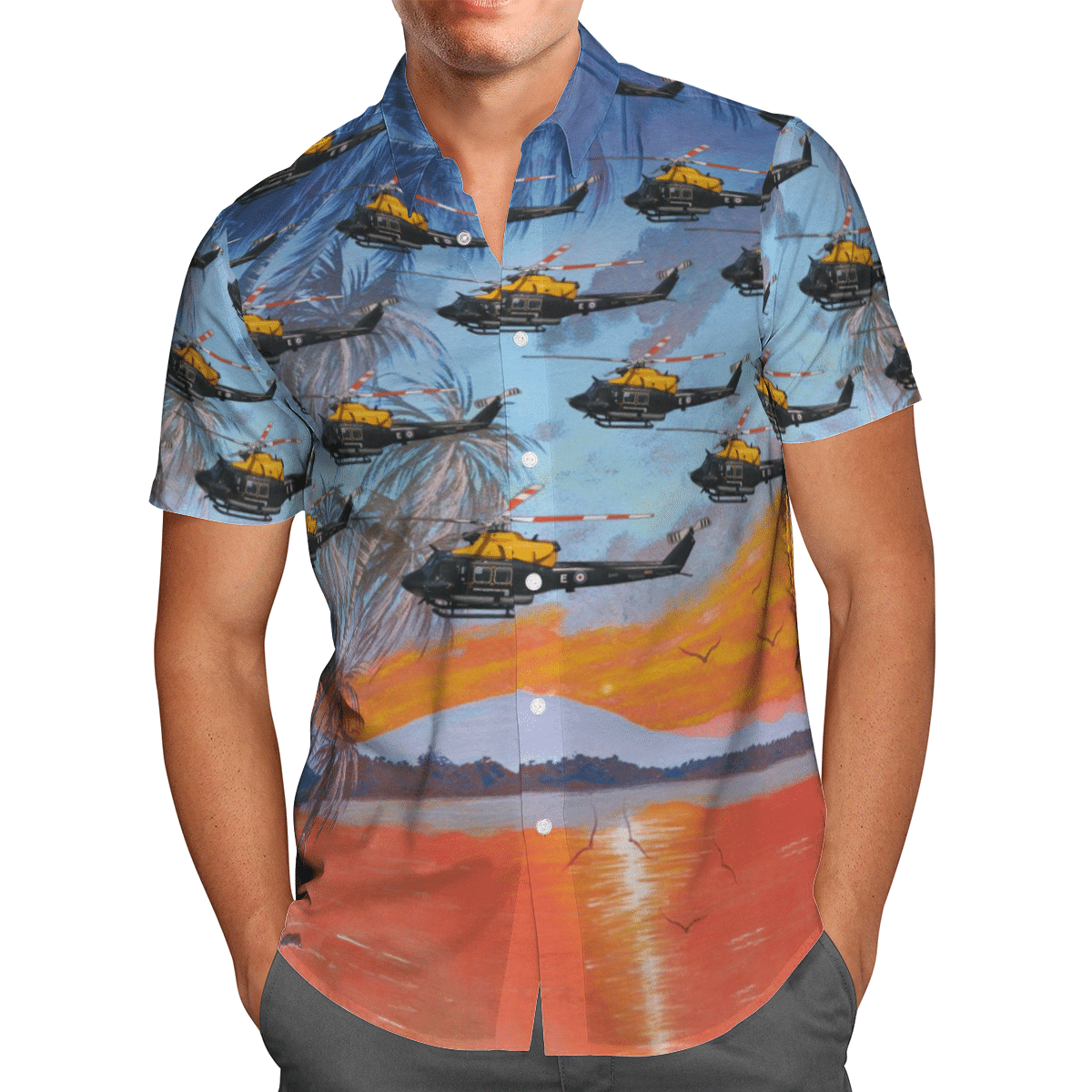 HOT RAF Bell Griffin HT1 All Over Print Tropical Shirt1
