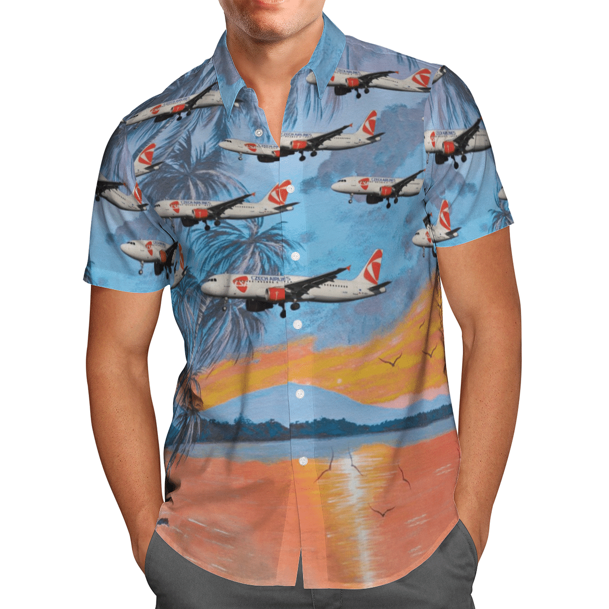 HOT Czech Airlines All Over Print Tropical Shirt1