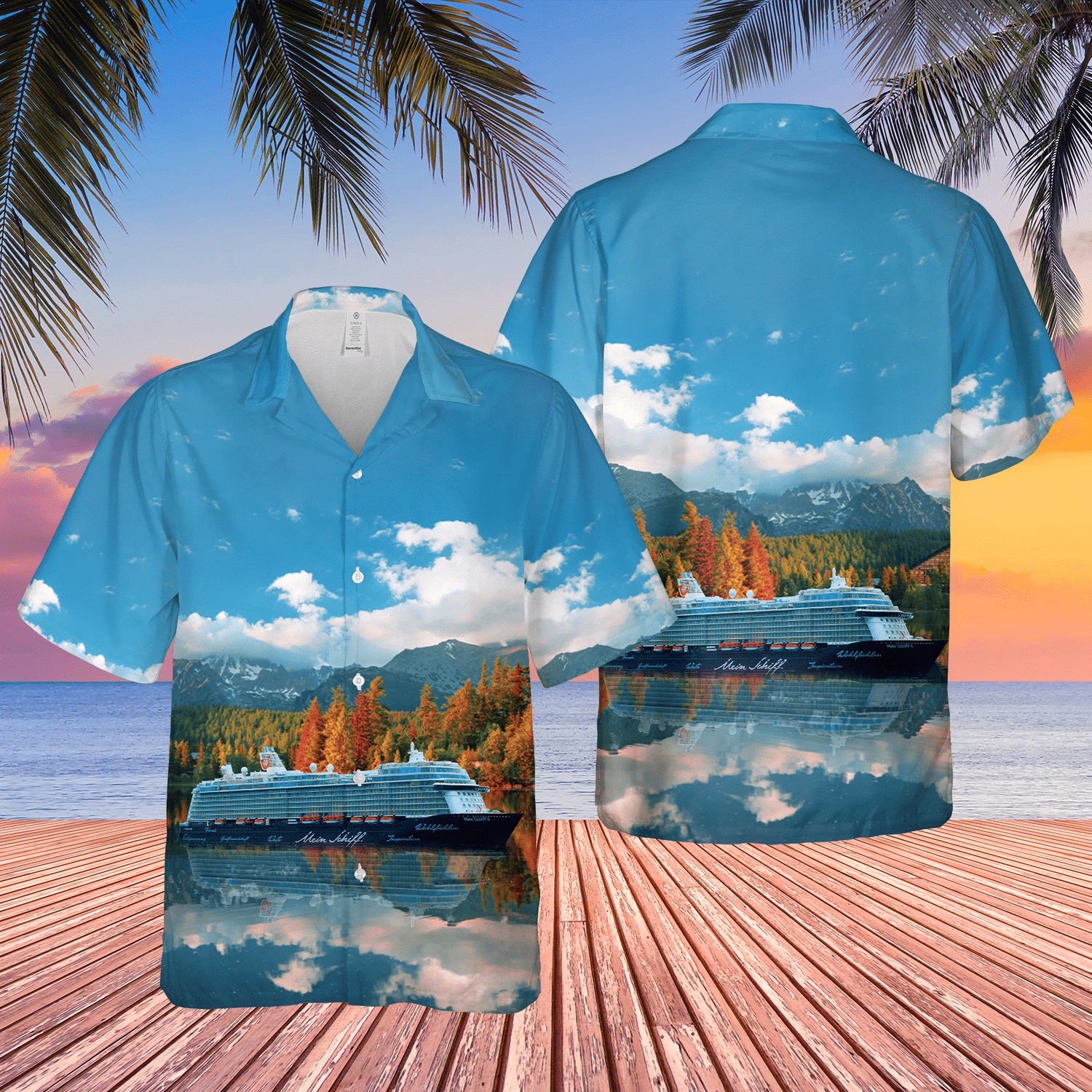 HOT TUI Cruises Mein Schiff 3 4 5 All Over Print Tropical Shirt2