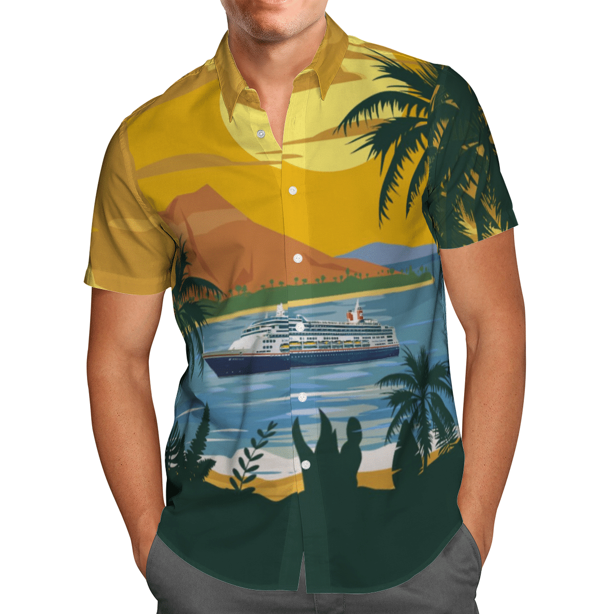 HOT Fred Olsen Cruise Lines MS Borealis All Over Print Tropical Shirt1