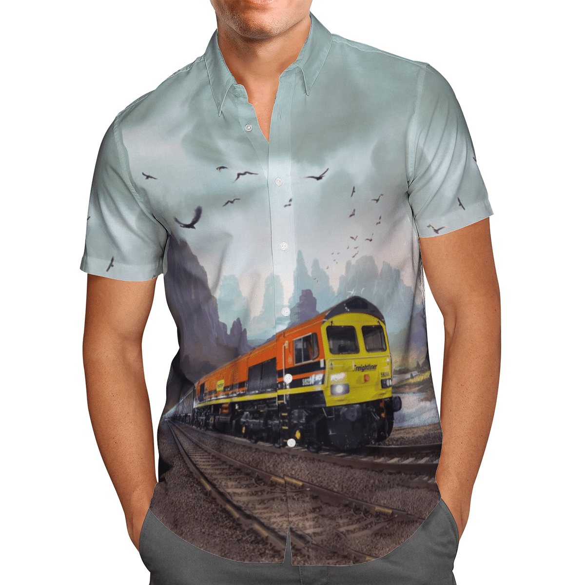 HOT Freightliner Class 59 Locomotive Train All Over Print Tropical Shirt1