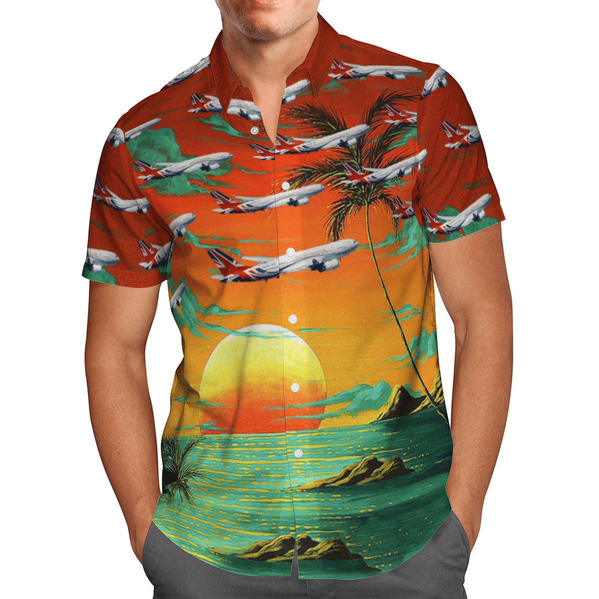HOT RAF VIP Voyager Airbus A330-243 MRTT All Over Print Tropical Shirt1