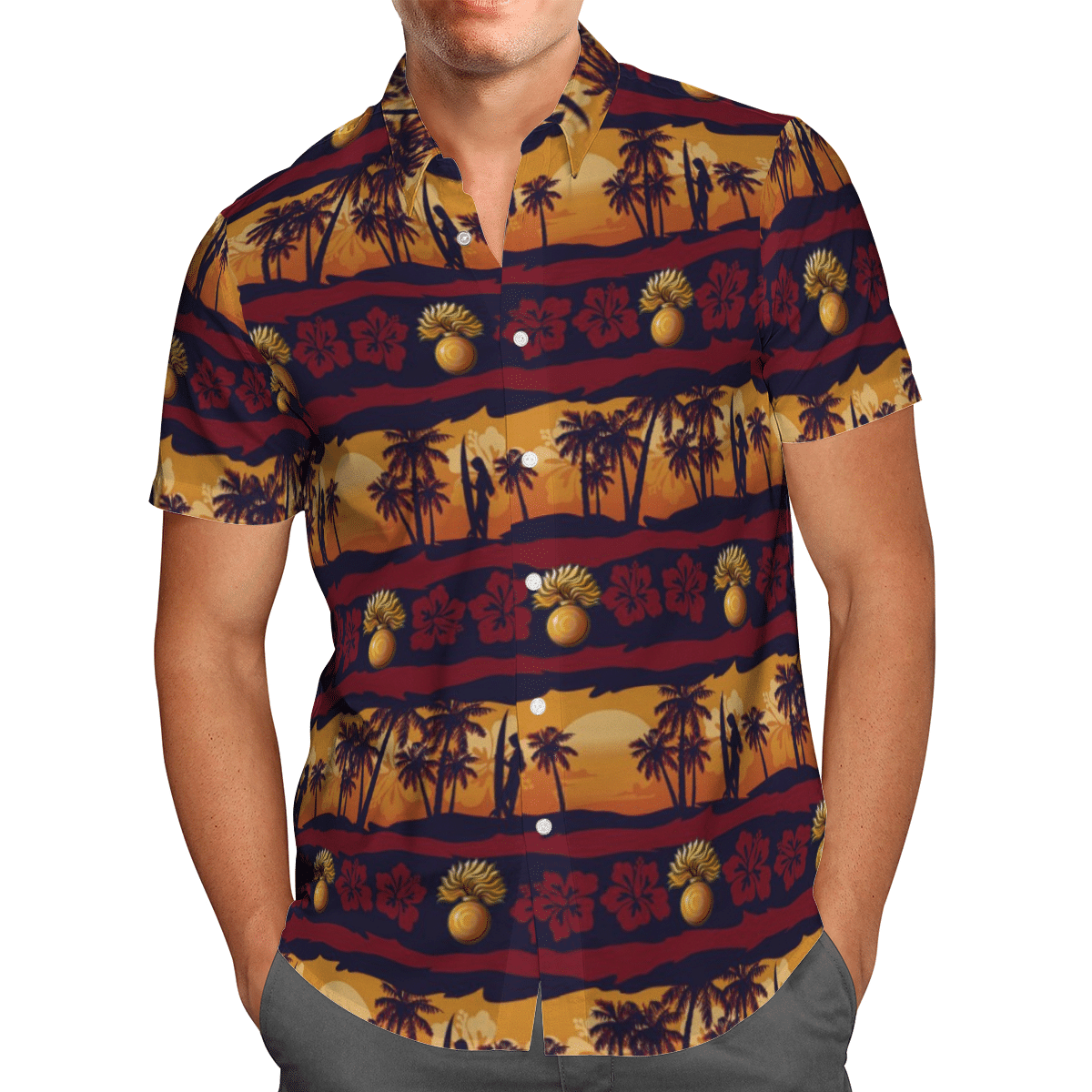 HOT British Army Grenadier Guards All Over Print Tropical Shirt1