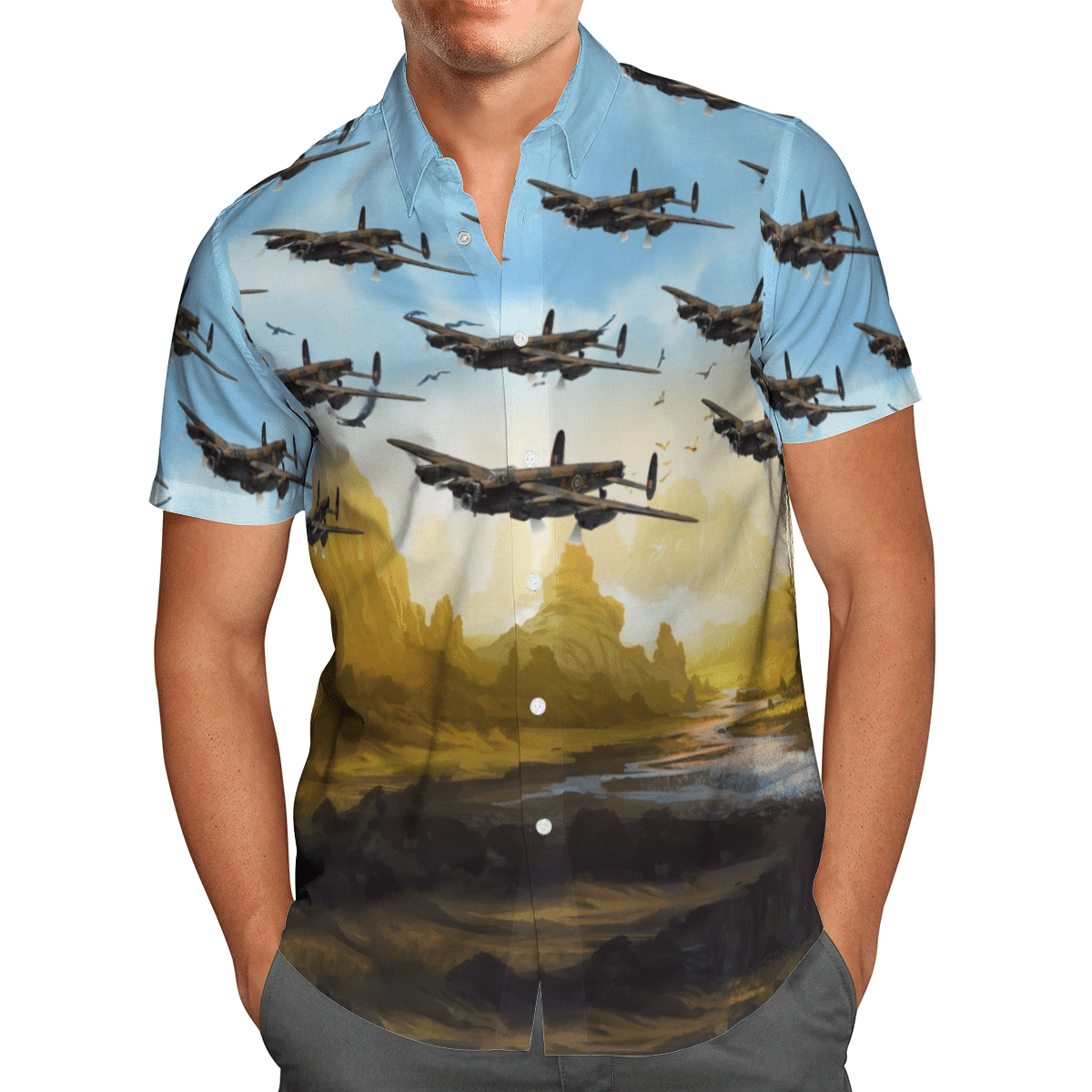 HOT RAF Avro Lancaster B.III The Dambusters All Over Print Tropical Shirt1