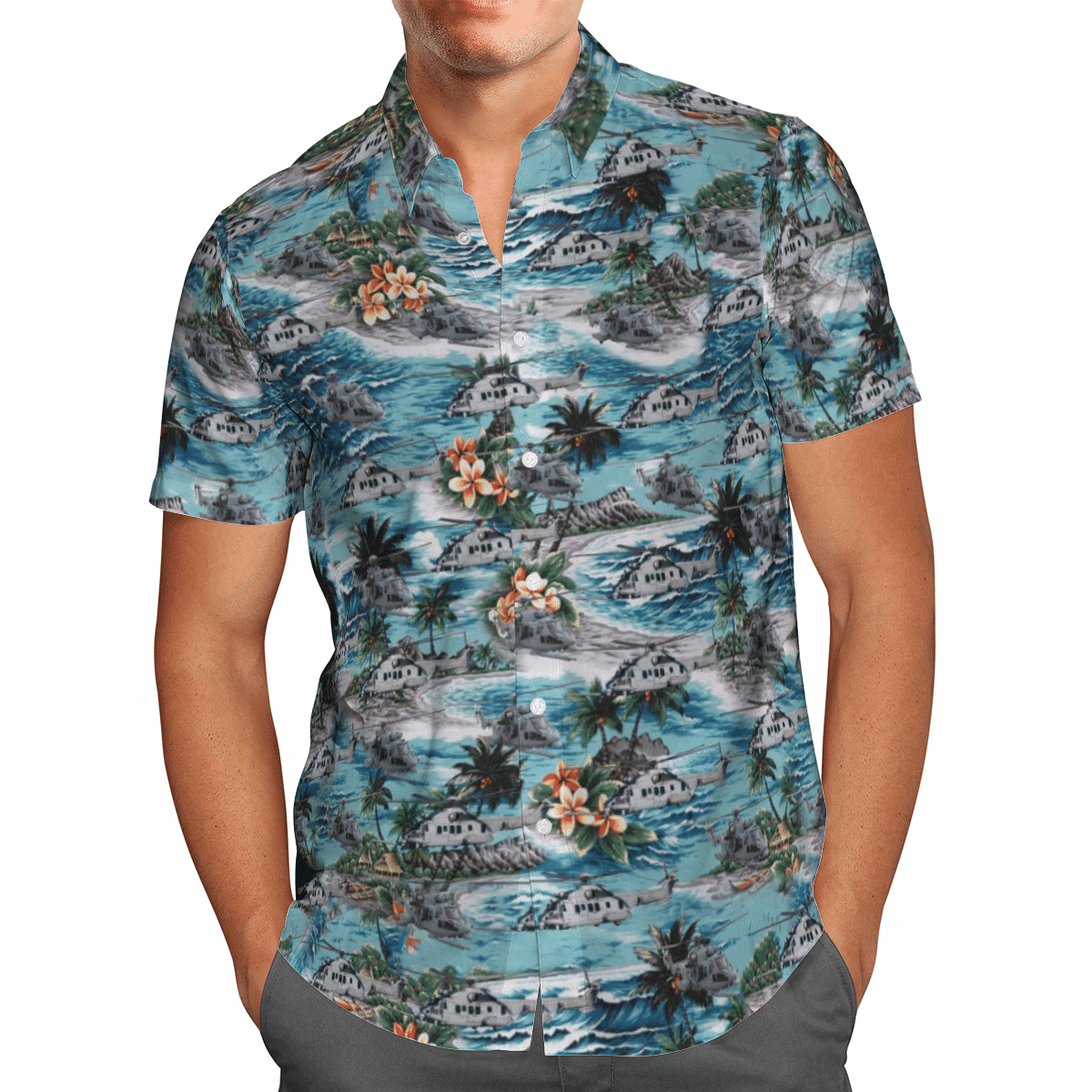 HOT Airbus Helicopters H225M French Air Force All Over Print Tropical Shirt1