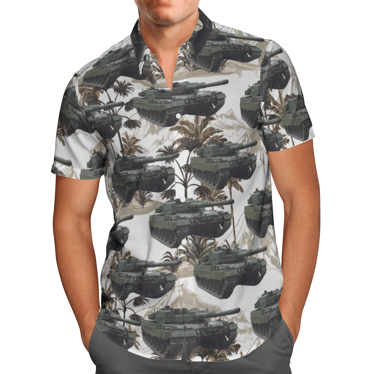 HOT Canadian Army Leopard 2A4 Tank All Over Print Tropical Shirt1