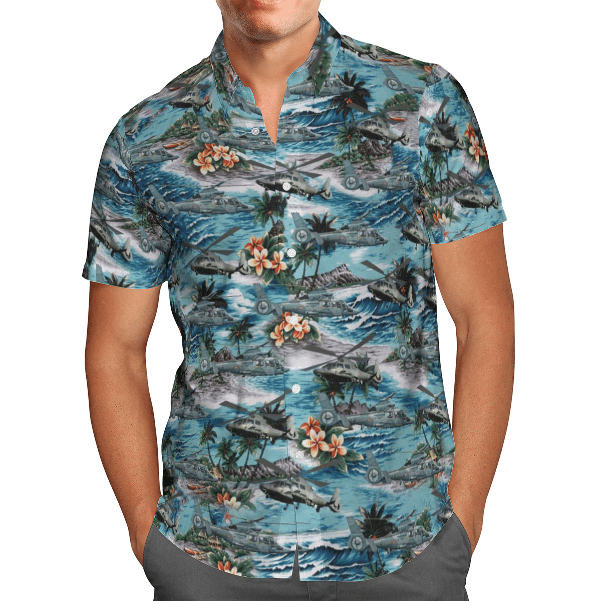 HOT Eurocopter AS565 Panther French Navy All Over Print Tropical Shirt1