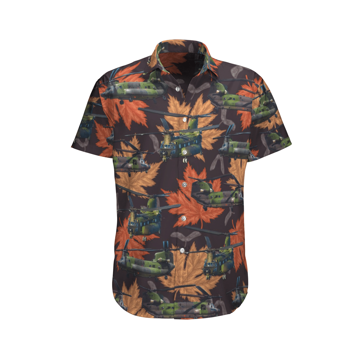 HOT RCAF CH-147 Chinook Brown All Over Print Tropical Shirt2