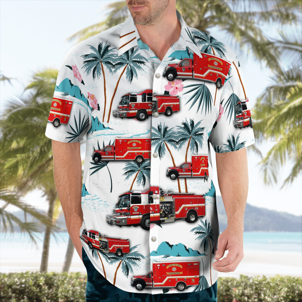 There are several styles of beach and Hawaiian shorts and tops to choose from 61