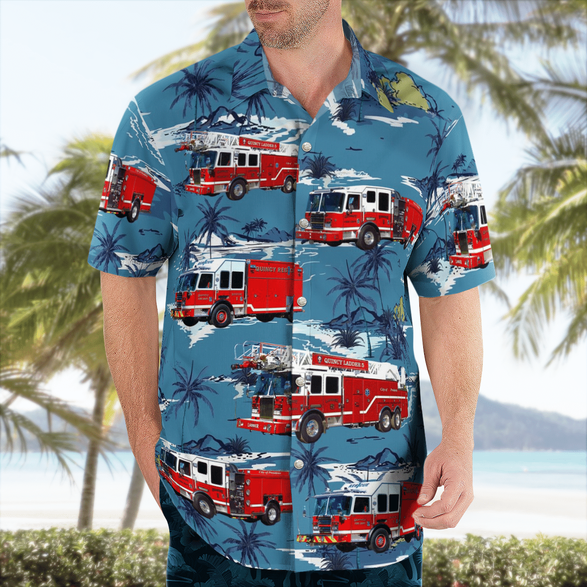 There are several styles of beach and Hawaiian shorts and tops to choose from 73