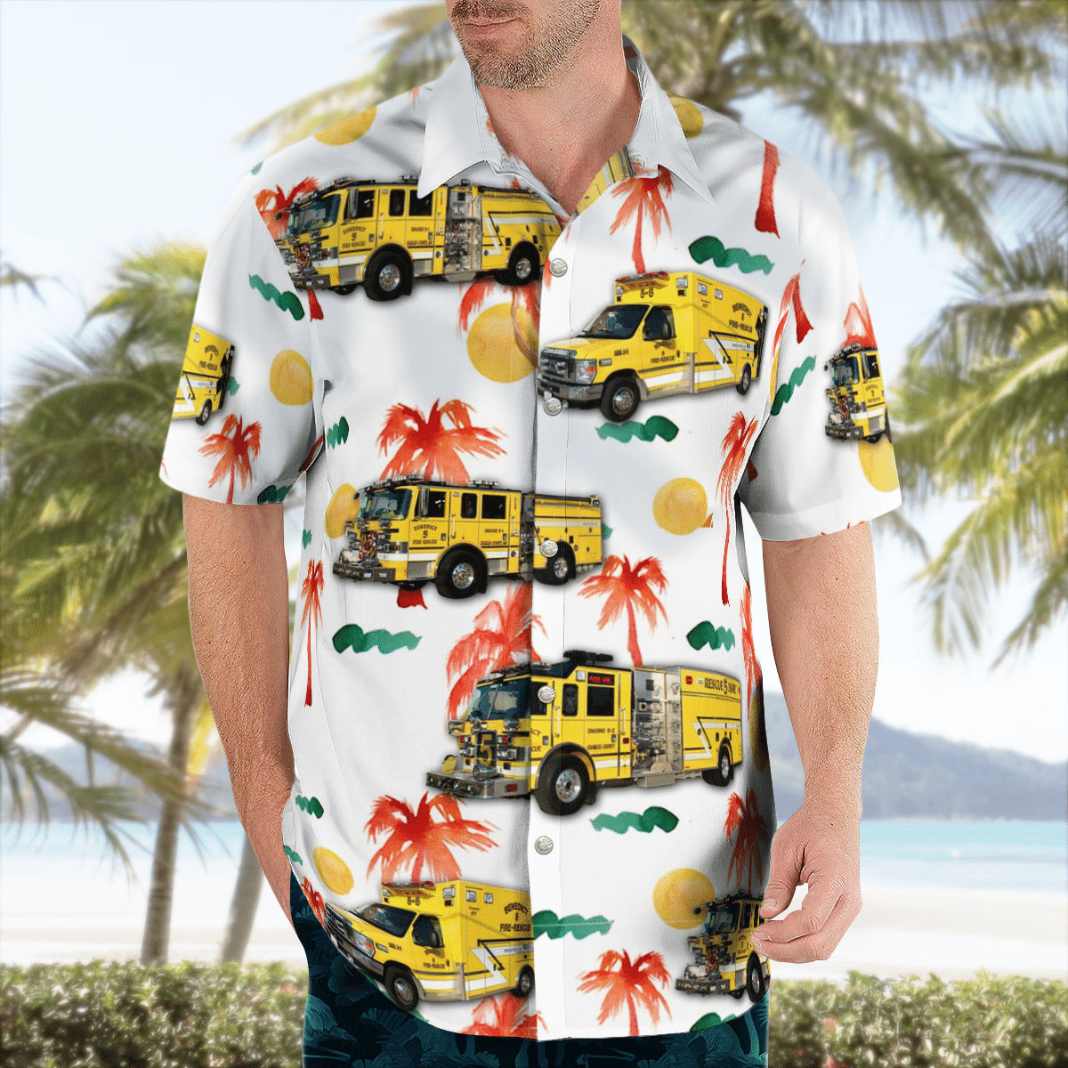 There are several styles of beach and Hawaiian shorts and tops to choose from 74