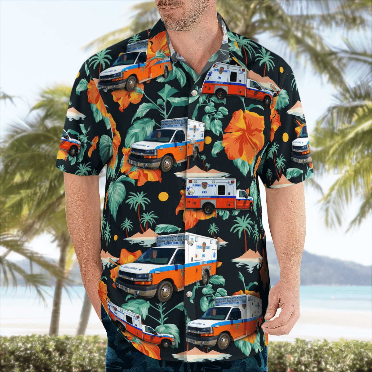 There are several styles of beach and Hawaiian shorts and tops to choose from 97