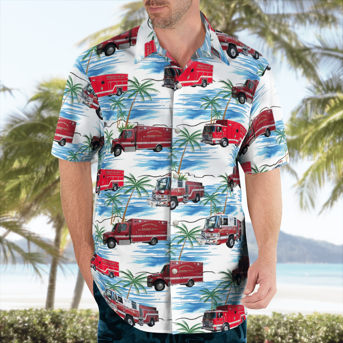 There are several styles of beach and Hawaiian shorts and tops to choose from 104