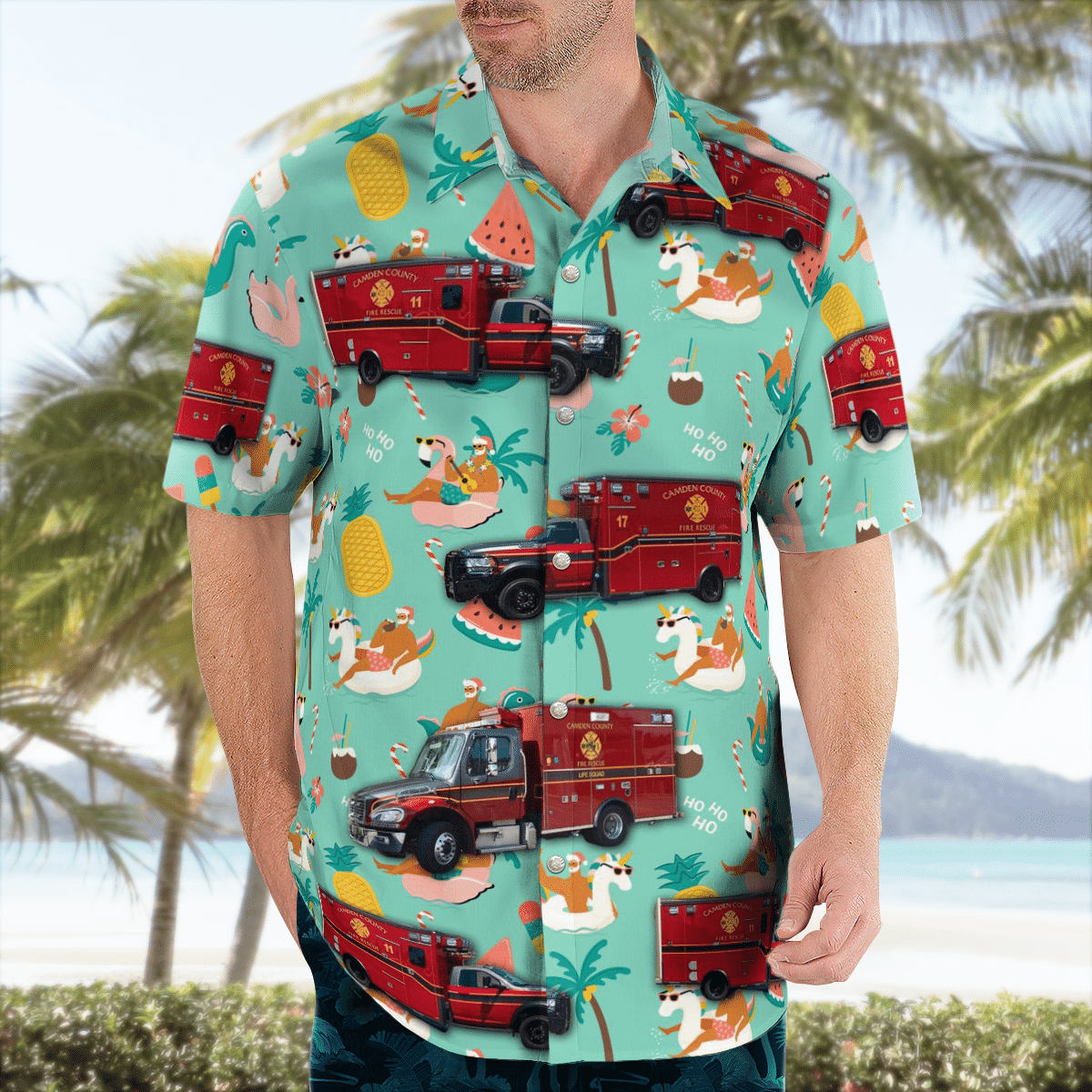 There are several styles of beach and Hawaiian shorts and tops to choose from 114