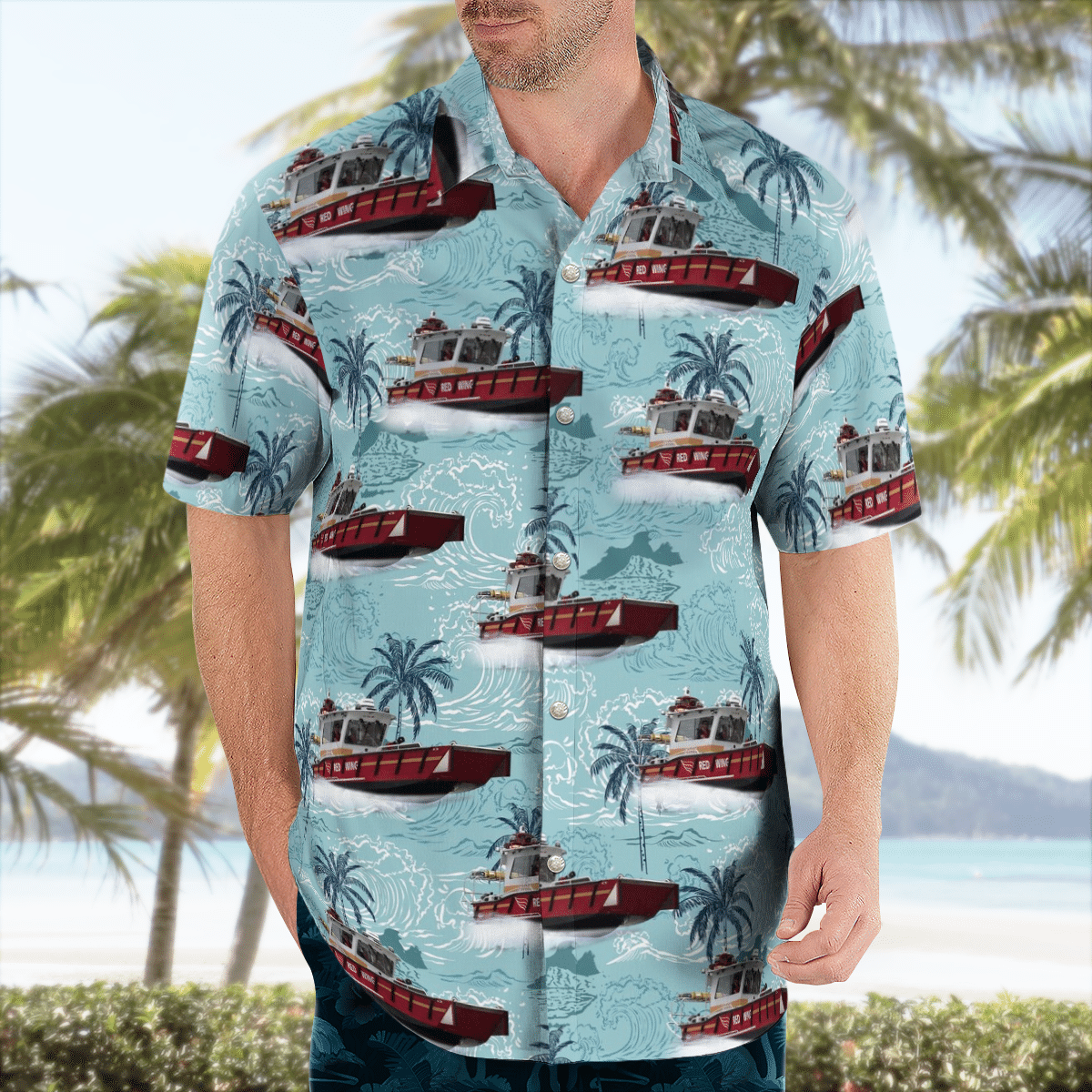 There are several styles of beach and Hawaiian shorts and tops to choose from 174