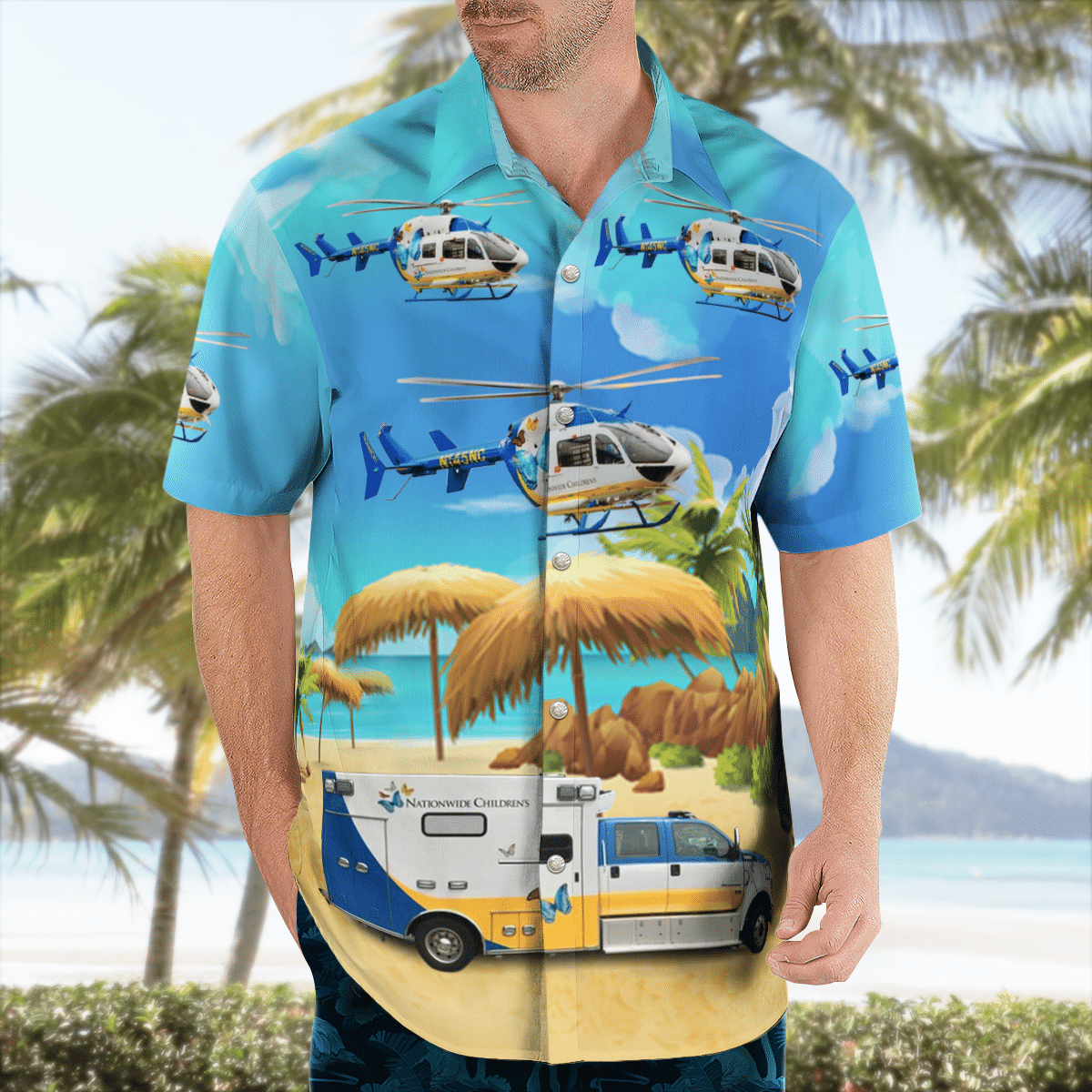 There are several styles of beach and Hawaiian shorts and tops to choose from 199